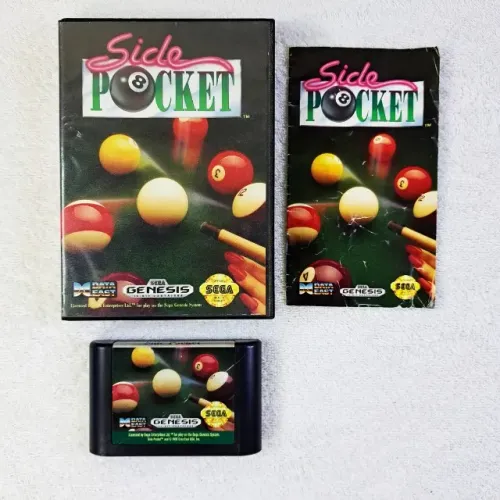Side Pocket Original Completo Mega Drive. Americano. Funcionando bem.