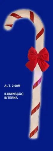 decoração de natal bengala iluminada