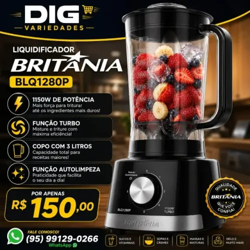 Liquidificador Britânia 1150W TOP Fazemos Entrega R$ 150,00 NOVO LACRADO