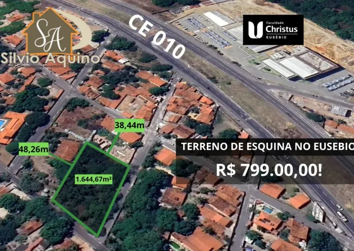 TERRENO NO EUSEBIO PROXIMO A FACULDADE CHISTUS E CE 010!