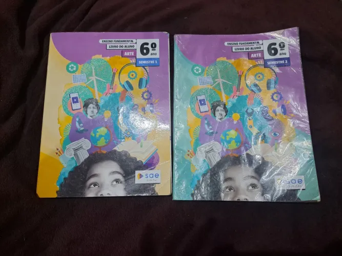 Livros do estudante do sistema sae digital 6° Ano arte usados para apagar
