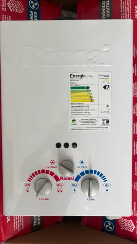Aquecedor Rinnai 7,5 litros Gás Natural