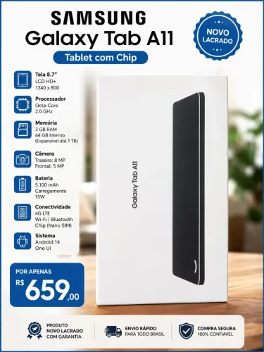 Tablet A11 Samsung com chip