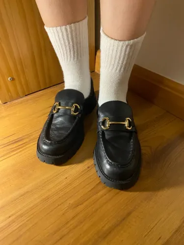 Mocassim Preto Couro Tratorado Tira Bridão
