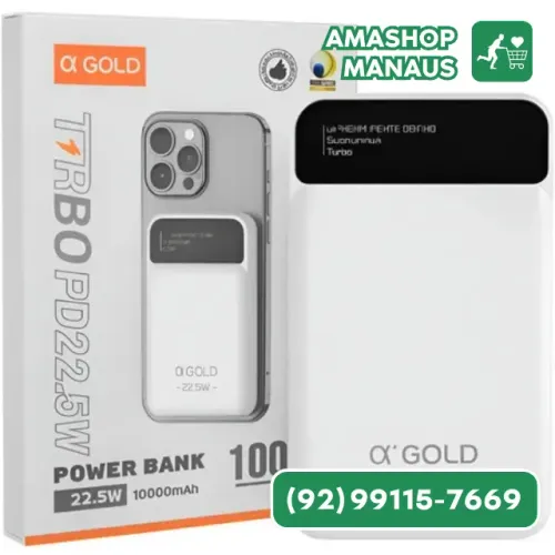 Carregador Portatil Power Bank A Gold Inducao 10000mAh