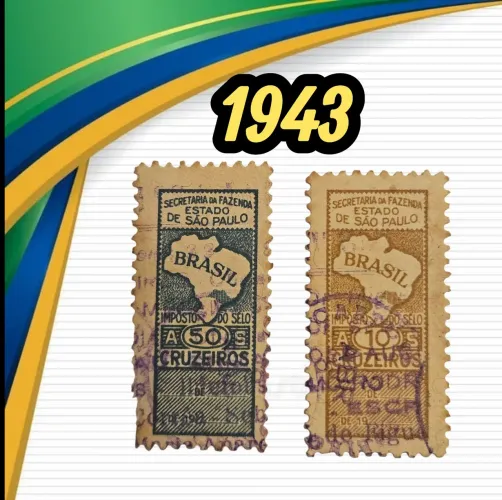 SELOS FISCAIS BRASILEIROS DE 1943