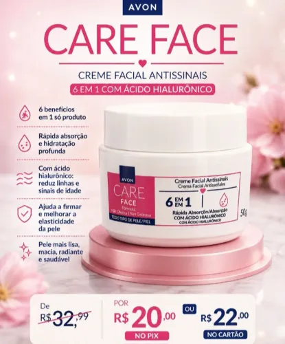 Creme facial antissinais avon