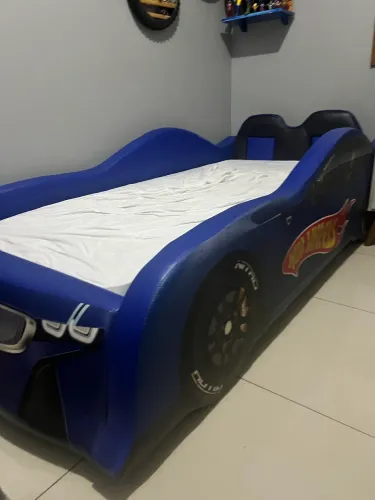 Cama Hot Wheels Carro Solteiro Z300 Plus Totalmente Estofada Com Banco
