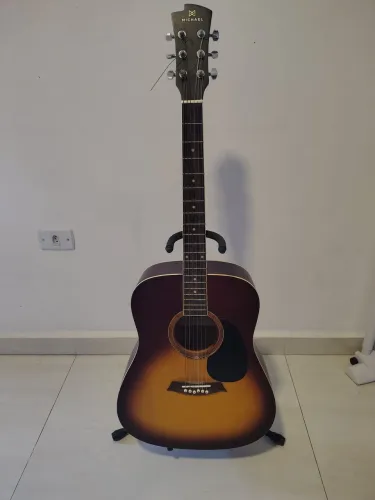 Violão Eletroacústico Michael Folk VM919DT SS (Aço / Sunburst) Com Afinador
