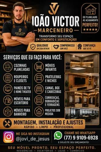 MONTAGEM DE MÓVEIS, PROJETOS SOB MEDIDA E PLANEJADOS!