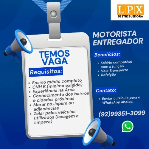 MOTORISTA ENTREGADOR
