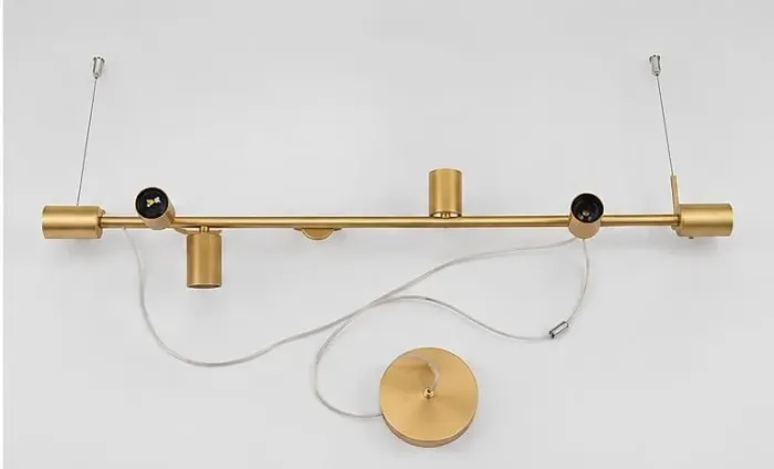 Lustre Pendente Linear Dourado - Moderno e Elegante