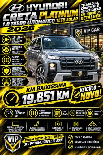 Hyundai Creta Platinum 1.0 TB 12V Flex AUT 2026