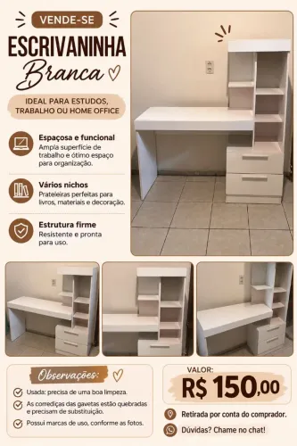 Escrivaninha para computador/estudos - R$ 150