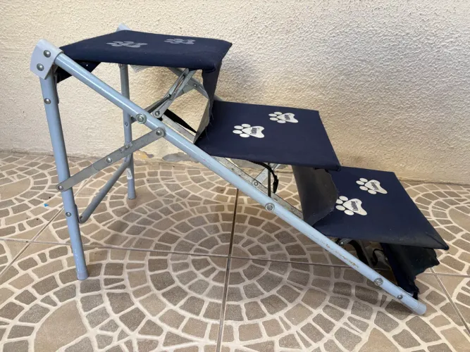 Escada/Rampa Pet Tubline Dobrável Azul - até 15 kg