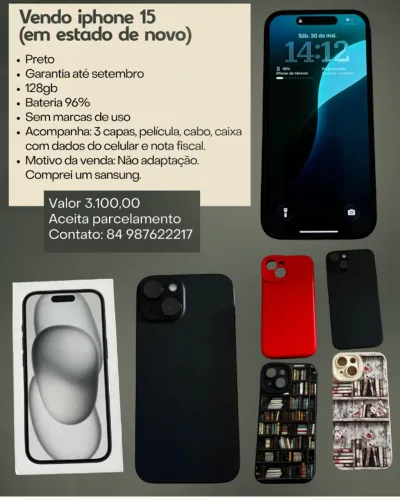 Vendo iphone 15  (em estado de novo)