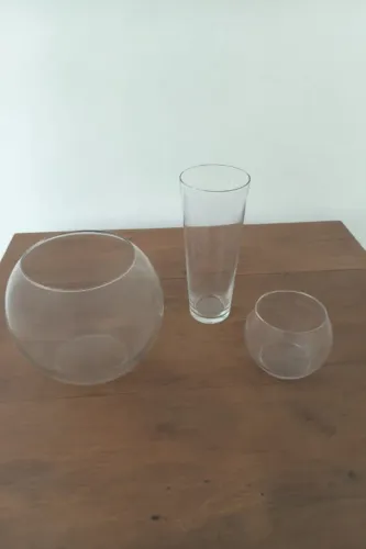 Vaso alto de vidro 