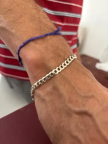 Pulseira Groumet em PRATA 925 nova 4mm