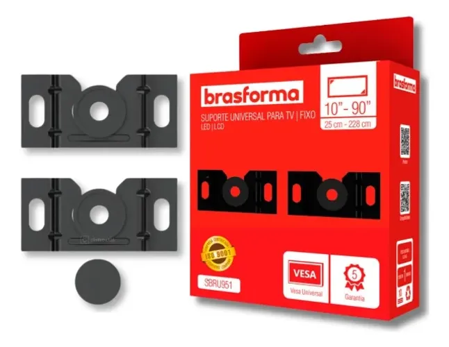 Suporte Tv Fixo Universal Led, Lcd, Smart 10" A 90" - Brasforma