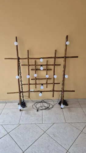 Luminária rústica madeira tratada