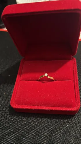 Anel noivado solitário 18k com diamante 8 pontos - COM CERTIFICADO 