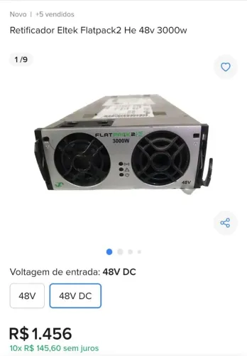 Retificador flatpack 48 volts 3mil watts