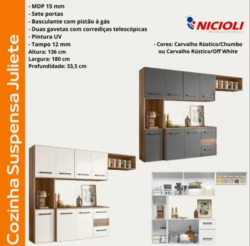 Cozinha Suspensa Juliete