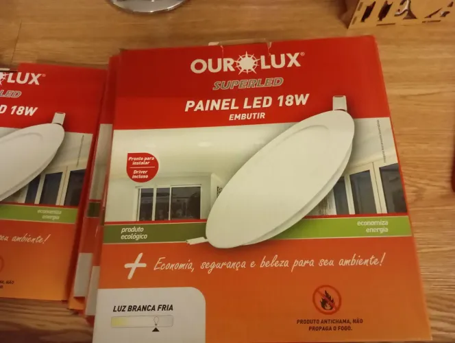 5 Paineis led 18W Luz branca fria