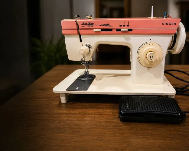 Máquina Singer Zig Zag Elétrica 110V Original com Pedal Funcionando