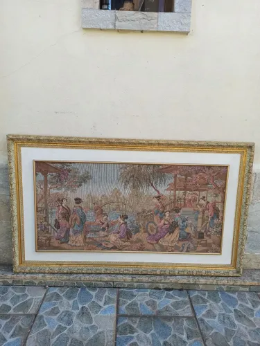 Lindo Quadro Tapeçaria Gobelin, dimensões: 121x 73cm