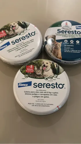 Coleira Seresto até 8 kg pulgas/carrapatos