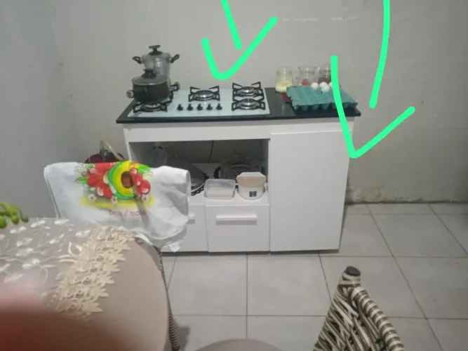 Cooktop de vidro<br>E balcão do Cooktop