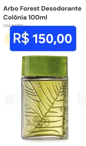 DESODORANTE COLÔNIA MASCULINO ARBO FOREST O BOTICÁRIO 100ML