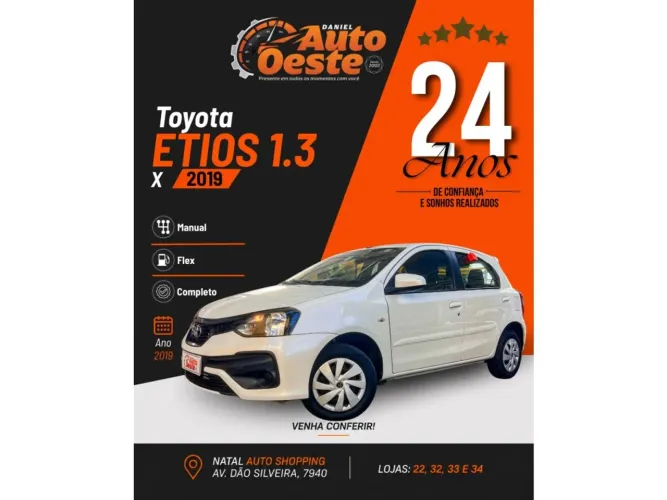 Toyota Etios X 1.3 Flex 16V 5P Mec. 2019