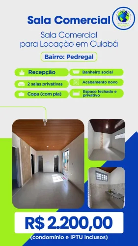 Sala Comercial para Locação no Bairro Pedregal em Cuiabá