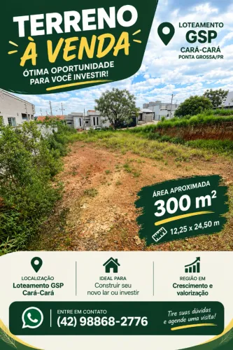TERRENO À VENDA - LOTEAMENTO GSP | CARÁ-CARÁ