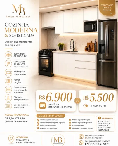 Cozinha planejada 100% MDF