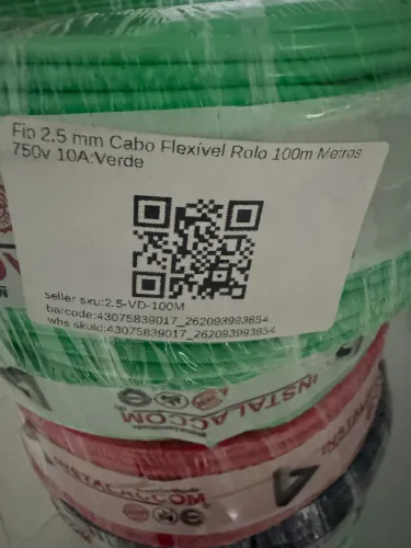 Vendo 6 rolos de Fio 2.5 MM 100M 