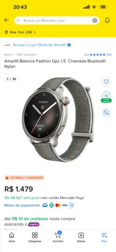 Relógio Amazfit Balance