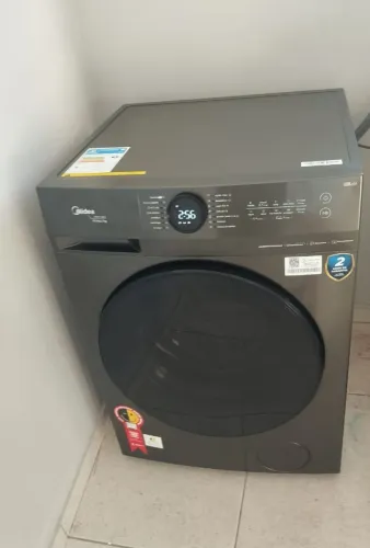 Lava e Seca 10,5kg Titanium HealthGuard Conectada Midea Outlet