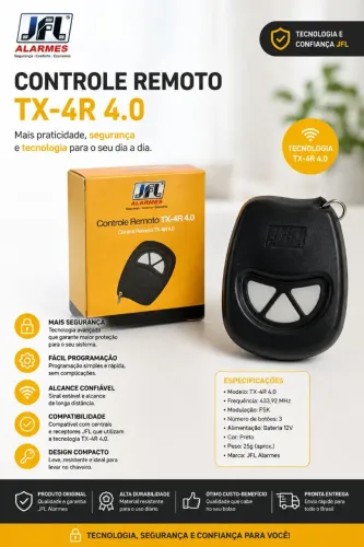 Controle Remoto JFL TX-4R 4.0 - 3 Botões