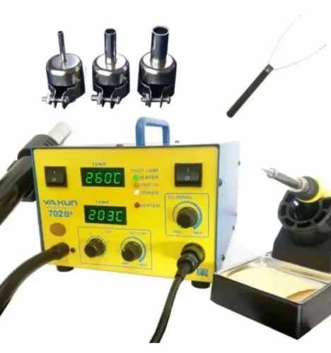 Maquina de Retrabalho 220v 2in1 Ferro solda Soprador Ar Quente Yaxun 702b+