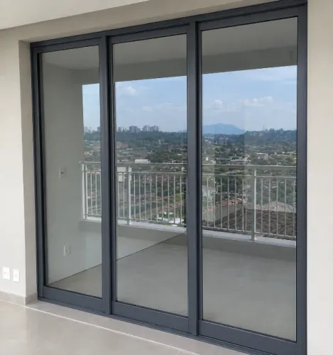 Porta Balcão 2.40 L - cinza escuro - 3 folhas móveis