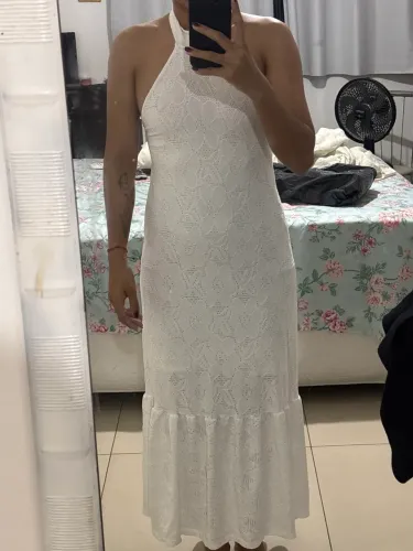 Vestido branco midi - tam P