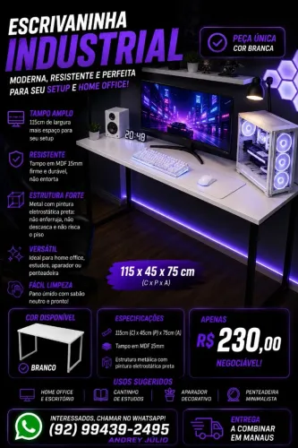 ? ESCRIVANINHA INDUSTRIAL BRANCA - PEÇA ÚNICA! ?