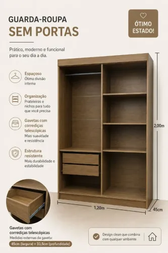 Guarda-roupa 100% MDF