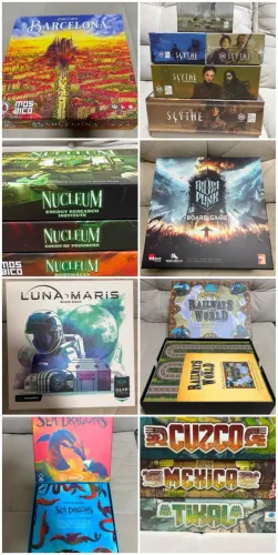 Board Games: Barcelona, Scythe, Nucleum, Frostpunk, Railways of the World, Tikal