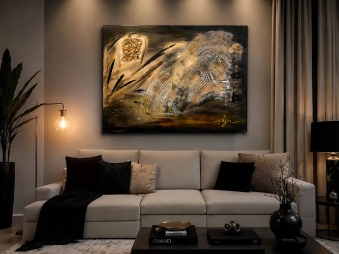 . Tela Abstrata Original 60x80 com Textura | Peça Única