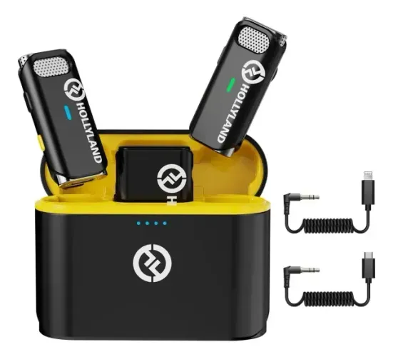 Microfone Lapela Sem Fio Hollyland Lark M1 Duo Para 2 Pessoa (Usado)