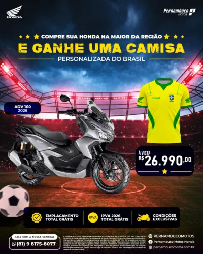 Honda ADV 160 + CAMISA PERSONALIZADA DA COPA!.